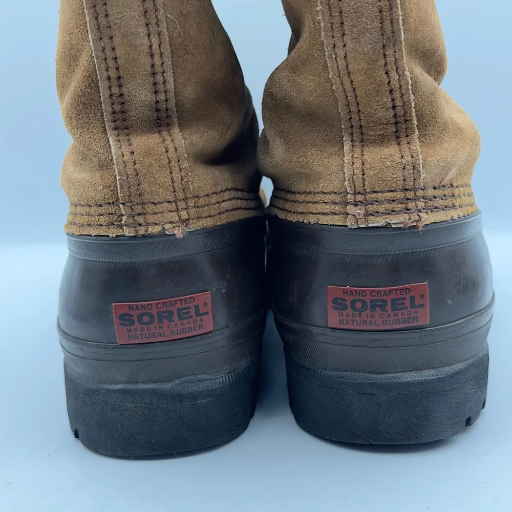 Sorel Kaufman Canada Winter Boots Brown Suede Duck Boots Vintage 9 Snow Rugged